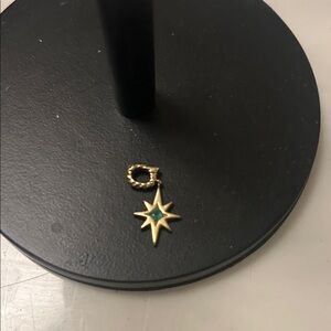 David Yurman Gold Starburst Earring Charm with Teal Center